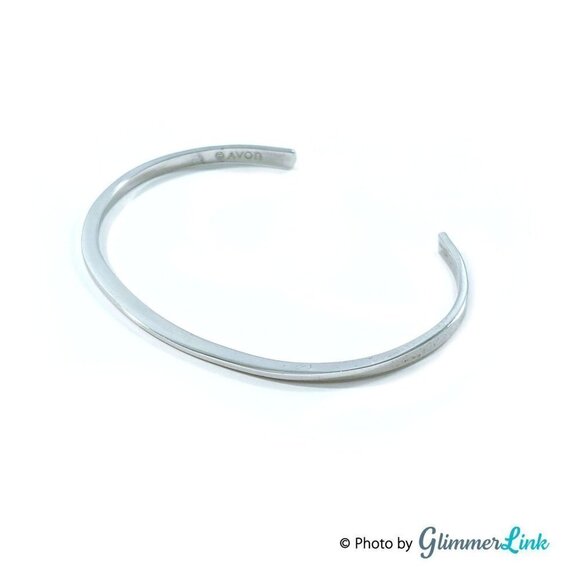 Vintage 1970s AVON Slender Touch Silver Tone Cuff Bracelet - Picture 2 of 8